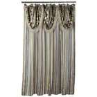 Popular Bath Contempo Blue with attached Valance Fabric Shower Curtain