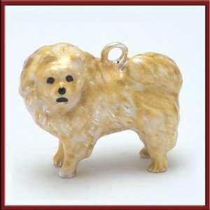    MiniPets Sterling Silver Enameled Pomeranian Dog Charm: Jewelry