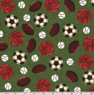 45 Wide Play Ball Balls Green Fabric By The Yard Arts 