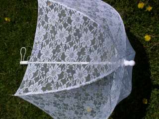 new white lace parasol costume umbrella  