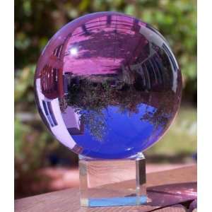  Crystal Meditation ball globe 80 mm, amthyst, free stand 