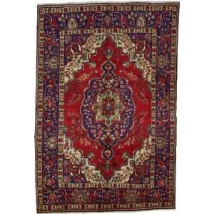   Red Persian Hand Knotted Wool Tabriz Rug Furniture & Decor