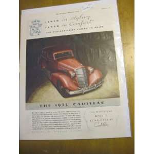  1935 CADILLAC AUTOMOBILE PRINT AD 