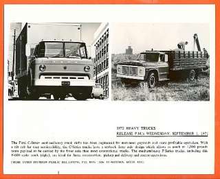 1972 Ford Heavy Trucks C Series and F 600 Stake Truck  