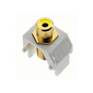   Keystone Yellow RCA to F Connector, White, 20 Pack