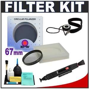 67mm Circular PL Polarizer Glass Lens Filter + Accessory Kit for Canon 