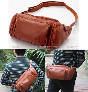 New Arrival Top Leather Brown Fanny Packs Waist Belt Travel Bags 