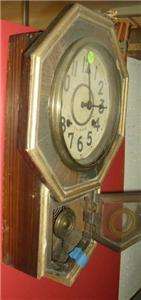 Antique wood cased Tokri Youkamaki Japanese wall clock fixer 