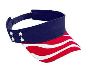 RED, WHITE, BLUE AMERICAN FLAG PATRIOTIC VISOR/HAT/CAP  