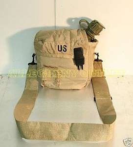 Qty 2) 2 Quart Canteen, Cover, Shoulder Strap / US Military / Canteen 