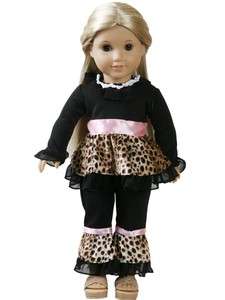2PCs Doll black Leopard outfit set for 18 american girl J3K  