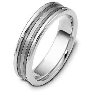  6mm Wedding Platinum and Titanium Band Ring   11 Jewelry