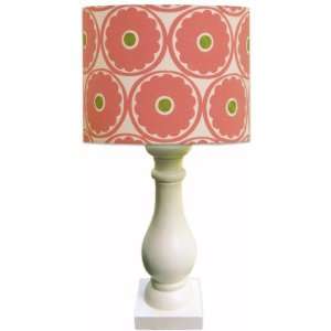    White Column Lamp with Gerber Daisy Shade