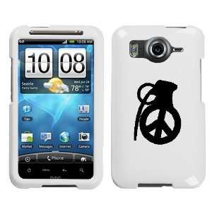  HTC INSPIRE 4G BLACK PEACE GRENADE ON A WHITE HARD CASE 