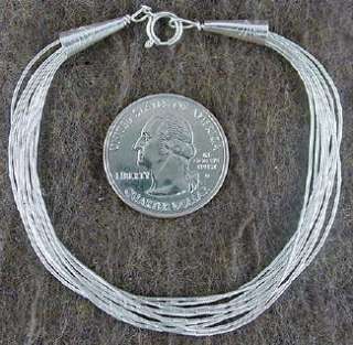 Lovely Liquid Sterling Silver 10 Strand 7 1/2 Bracelet  