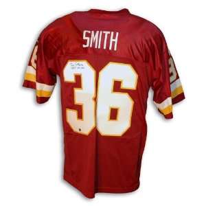  Timmy Smith Signed Redskins Red Throwback Jersey 