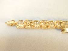 21K Yellow Gold 7 72 CZs Ornate Link Bracelet 20.08gm  