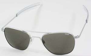 RE Randolph Engineering Gray w/ MATTE CHROME 55mm Sunglasses NEW 