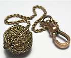 VICTORIAN GOLD FILAGREE BALL WATCH FOB AND CHAIN 6 INCHES