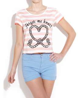 Red Pattern (Red) Forget Me Knot Striped T Shirt  246296269  New 
