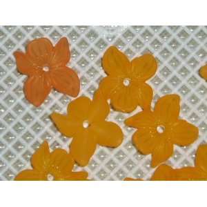  Matte Tangerine Lucite Viola Flower Beads Arts, Crafts & Sewing
