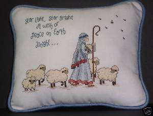 Finished Cross Stitch Pillow A Christmas Wish  