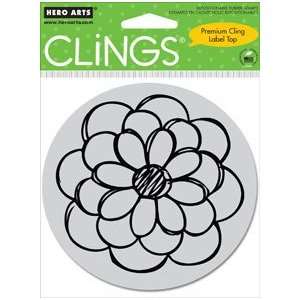  Hand Drawn Flower   Cling Rubber Stamps: Arts, Crafts 