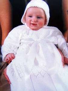   CHRISTENING GOWN CROCHET KNITTING PATTERNS Exquisite Gowns~Bonnets+