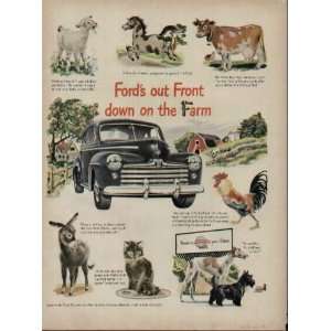  Fords out Front down on the Farm.  1948 Ford Ad 