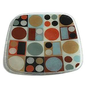   : Peggy Karr 12 Inch Glass Metro Earth Square Plate: Kitchen & Dining