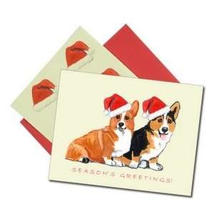  Santa Pair or Corgis Christmas Cards: Home & Kitchen