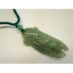  Jade Green Cicada Pendant Necklace
