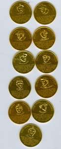 1966 Cardinals Baseball Immortals Coins 11 Different  