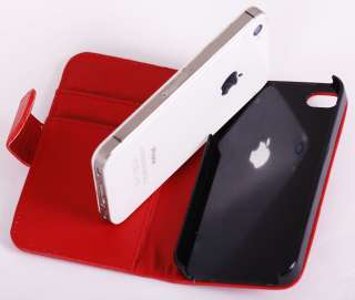 iPhone 4 4G 4S Portmonee Portemonnaie Leder Tasche Hülle Wallet Case 