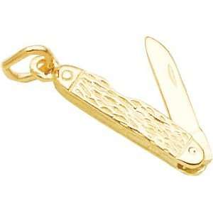  Rembrandt Charms Pen Knife Charm, Gold Plated Silver 