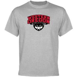  Western Oregon Wolves Mascot Logo T Shirt   Ash Sports 