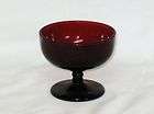 Sherbet Royal Ruby Red Glass Hocking Ball Stem 3 Tall