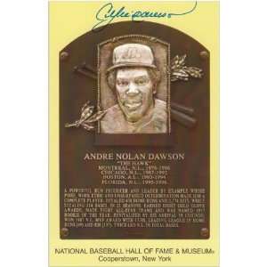 Andre Dawson Baseball Hall of Fame Plaque Autographed Picture Postcard