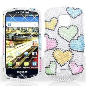  Samsung i510 Droid Charge Full Diamond Rainbow Heart Case 