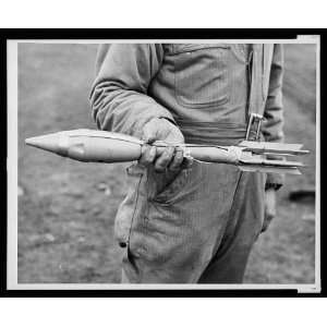  Rocket for a bazooka,1943,US Army equipment,person