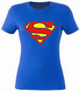 Superman Girlie T Shirt,Damen Frauen Shirt S,M,L,XL  