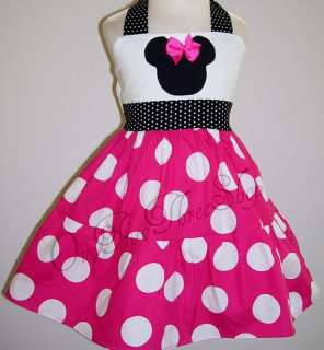 Boutique Minnie Mouse Halter Tiered Dress  