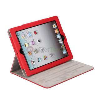 Cute Little Witch Leather Smart Case Cover Stand for iPad 2 Red  