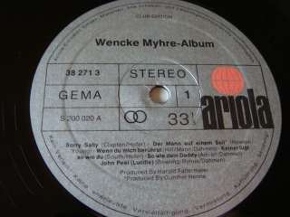 WENCKE MYHRE Album LP Ariola Prod. Harold Faltermeier  