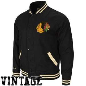 Mitchell & Ness Chicago Blackhawks Black Vintage Full Button Twill 