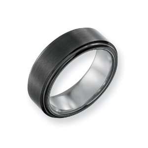  Dura Tungsten And Black Ceramic 8mm Band, Size 7 Chisel Jewelry