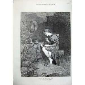  1873 Imogen Young Girl Eating Garden Louisa Starr Print 