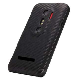 HTC EVO 3D Designer Case Tasche Cover Carbon Ledertasche Schwarz 