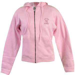   York Yankees Womens Pink Full Zip Hoody Sweatshirt: Sports & Outdoors