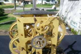 Jerome Weight Driven Triple Wind Brass Movement Shelf Mantle Clock 